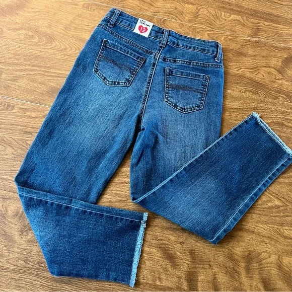 EPIC THREADS NWT Med Wash ButtonFly Stretchable Crop Denim Jeans Kids size 12 - Picture 5 of 12